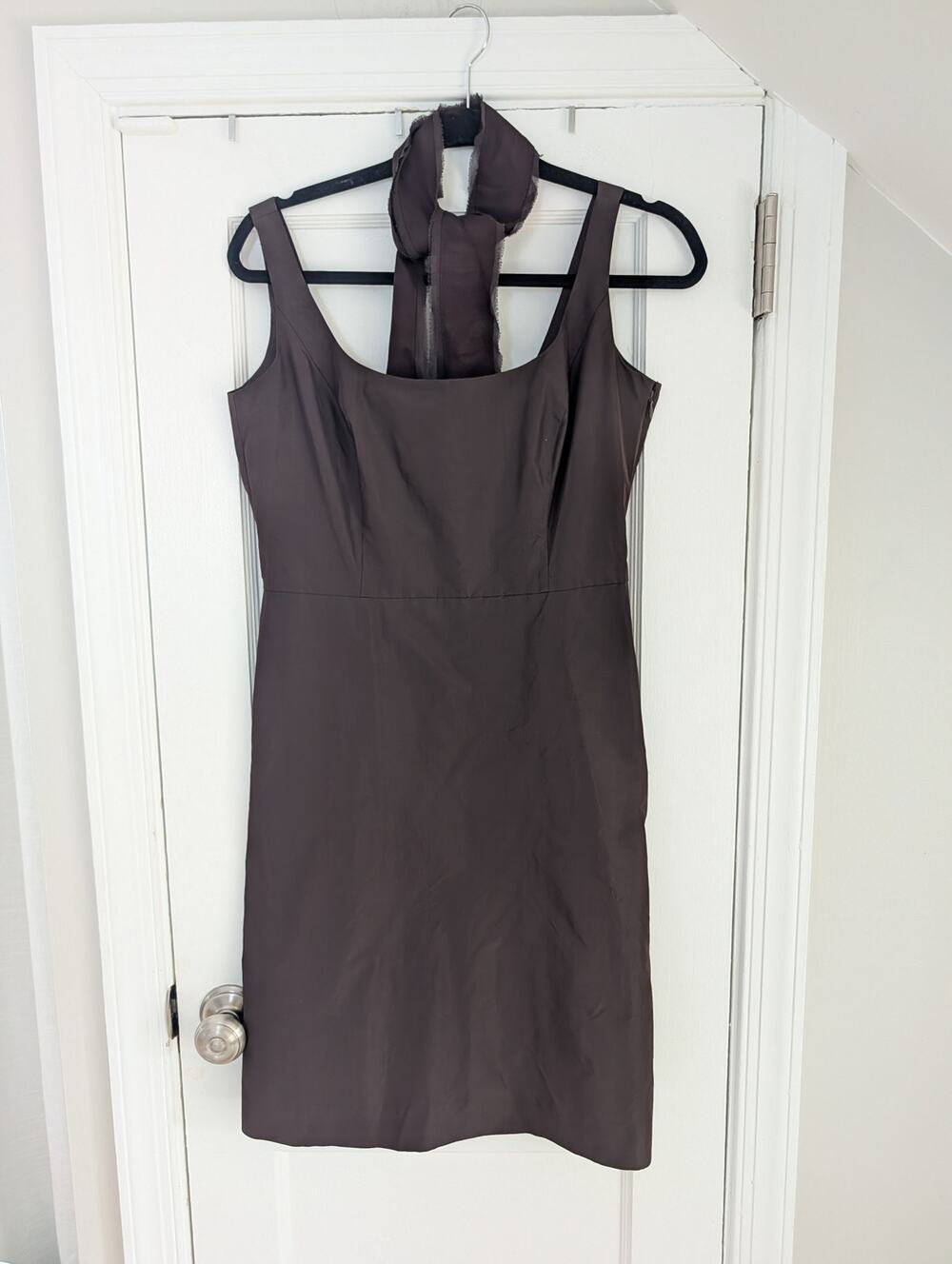 Vintage Ann Taylor Chocolate Brown Silk Taffeta A-Line Cocktail Dress Sz 6
